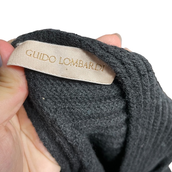 100% Merino Wool Sweater Dress M Sweaterdress One Shoulder A-Line Button RIbbed - Picture 9 of 12